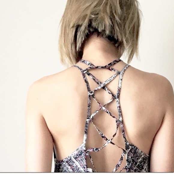 Music Festival bohemian lux lace up dress. - Picture 2 of 5